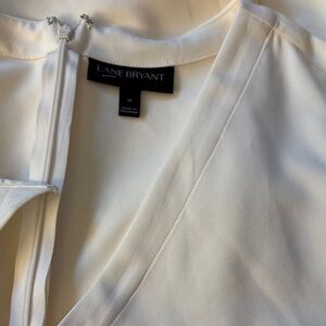 Lane Bryant Off-White V-Neck jumpsuit